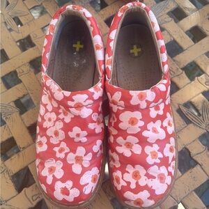 Dr. Martens Red Floral Mules size 7
